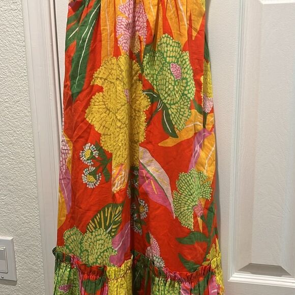FARM Rio Neon Floral Tiered Cotton Maxi Dress NWT and M NWOT - Picture 3 of 7